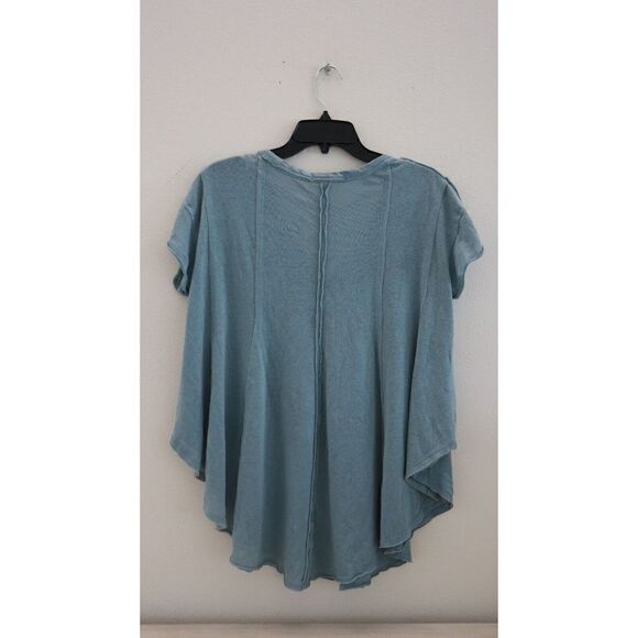 Free People x We The Free Women's Sz S Ocean Day Blue Sammie Pleated Top $58+ - Picture 6 of 9